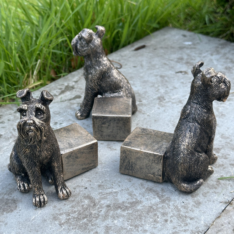 dog plant pot holder SET of 3 Schnauzer Dog shaped Plant Flower Pot Stands
