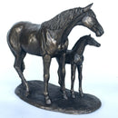 Large (27cm) Harriet Glen Mare & Foal figurine bronze sculpture ornament horse lover gift