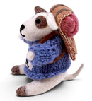 Pachamama Joanna On A Journey Felted Smiley Dog Ornament With Knitted Accessories