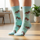 Women's  King Charles Spaniel Socks, lovely vibrant colours, soft combed cotton, one size