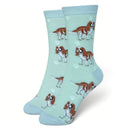 Women's  King Charles Spaniel Socks, lovely vibrant colours, soft combed cotton, one size