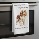 'Love Dogs' Dog breeds Tea Towel, with 'Watching you' funny wording, 100% cotton (King Charles Spaniel)