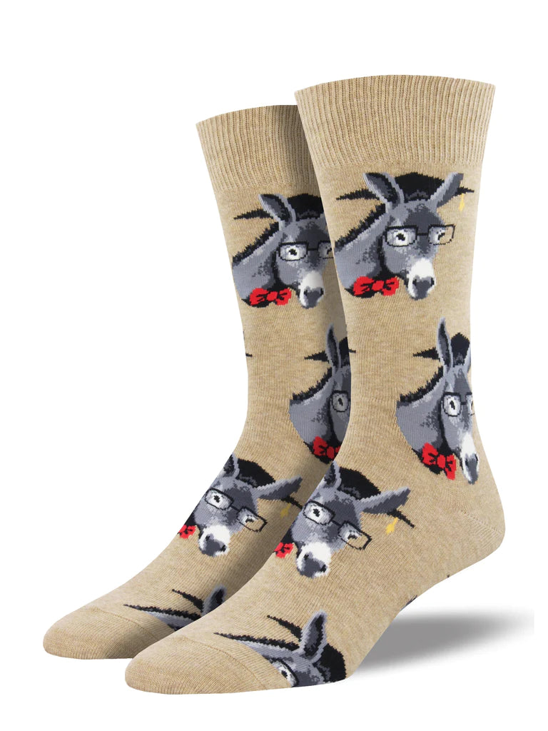 Men's Donkey socks Socksmith 'Smart Ass' design, novelty fun socks, one size, quality cotton mix