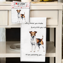 'Love Dogs' Dog breeds Tea Towel, with 'Watching you' funny wording, 100% cotton (Jack Russell Terrier)