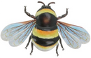 3 x 30cm mixed colour metal Bumble Bees, bright colour garden decoration