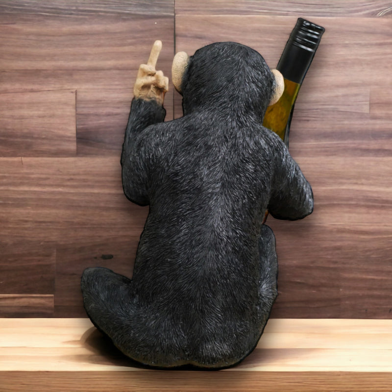 Monkey Wine Bottle Holder in an 'Up Yours' pose novelty monkey lover gift