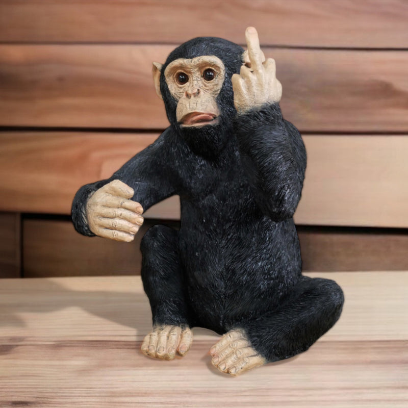 Monkey Wine Bottle Holder in an 'Up Yours' pose novelty monkey lover gift