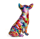 Groovy Art bright coloured sitting Chihuahua ornament figurine, Chihuahua lover gift