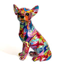Groovy Art bright coloured sitting Chihuahua ornament figurine, Chihuahua lover gift