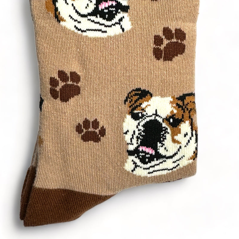 English Bulldog socks, Ladies quality cotton mix, great Dog lover gift stocking filler