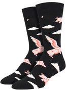 Men's Flying Pigs socks by Socksmith, novelty fun socks, one size, quality cotton mix