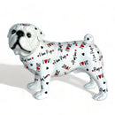 LOVE DOGS Pug figurine, Love Pugs text & hearts design, 23cm
