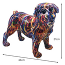 Extra large (34cm) Supernova Pug ornament bright coloured home decor figurine