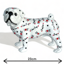 LOVE DOGS Pug figurine, Love Pugs text & hearts design, 23cm
