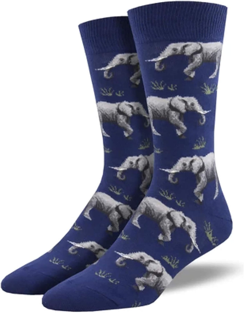 Men's Elephant socks Socksmith 'Raising a Herd', novelty fun socks, one size, quality cotton mix
