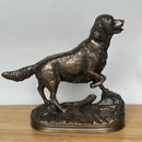 Golden Retriever Dog on Rocks by Beauchamp Bronze, heavy weight figurine in sold Cold Cast Bronze