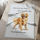 'Love Dogs' Dog breeds Tea Towel, with 'Watching you' funny wording, 100% cotton (Retriever)