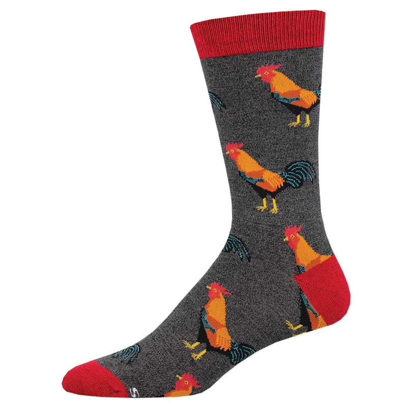 Men's Cockerel socks Socksmith 'Flock of Roosters' design, quality bamboo mix, novelty fun socks, one size