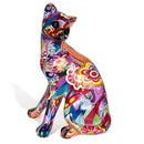 NEW! Medium Groovy Art glossy bright coloured Sitting Cat ornament figurine Cat lover gift (22cm)