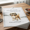 'Love Dogs' Dog breeds Tea Towel, with 'Watching you' funny wording, 100% cotton (Shih Tzu)