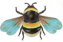 3 x 30cm mixed colour metal Bumble Bees, bright colour garden decoration