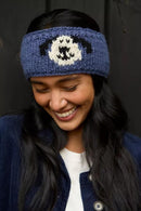 Pachamama Smiley Dog Headband Chunky Knit Wool Fleece Lined