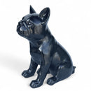 French Bulldog figurine, black with silver sparkle finish, modern home decoration, Dog lover gift