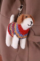 Pachamama Jack In A Jumper Dog Bag Charm, Hand Felted And Knitted Accessories