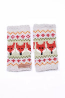 Pachamama Fox Design Handwarmers Chunky Knit Merino Wool
