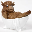 Highland Cow in Bath Tub ornament from the Bathtime collection by Lesser & Pavey