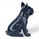 French Bulldog figurine, black with silver sparkle finish, modern home decoration, Dog lover gift