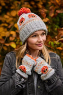 Pachamama Highland Cow Bobble Beanie Hat Chunky Knit Merino Wool