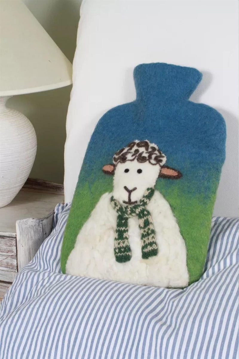 Pachamama Hand Felted Sheep Hot Water Bottle