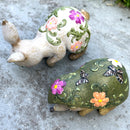 SET OF TWO flower pot hangers in lovely bohemian colours and design (Rabbit & Hedgehog)
