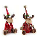 Plush Reindeer in festive outfits Christmas decorations choice of 2 styles