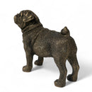 Pug Dog figurine in bronze effect finish from the Leonardo Reflections Bronzed range, in gold gift box