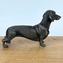 Dachshund figurine in solid cold cast bronze, gift boxed