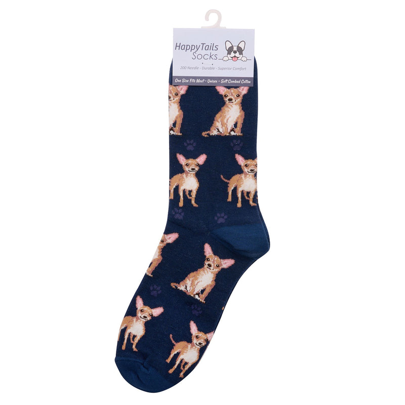 Ladies Chihuahua Socks, lovely vibrant colours, soft combed cotton, one size