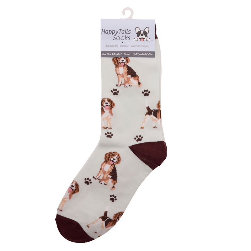 Ladies Beagle Socks, lovely vibrant colours, soft combed cotton, one size