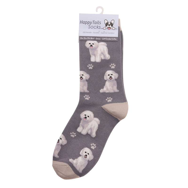 Ladies Bichon Frise Socks, lovely vibrant colours, soft combed cotton, one size