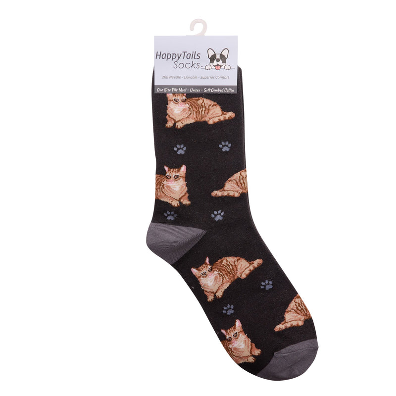 Ladies Ginger Cat Socks, lovely vibrant colours, soft combed cotton, one size