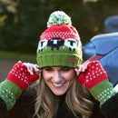 Pachamama 'Black Sheep' Design Chunky Knit Wool Handwarmer, Red