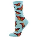 Socksmith 'SOCIAL BUTTERFLY' Butterfly design Women's quality Cotton mix crew socks, bright colours and fun design, one size (fits UK size 3 to 8.5)