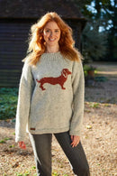 Pachamama Sausage Dog Sweater All Wool Chunky Knit Novelty Dachshund Gift