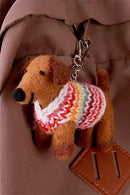 Pachamama Hoxton Harry Dachshud Dog Bag Charm, Hand Felted And Knitted Accessories