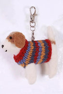 Pachamama Jack In A Jumper Dog Bag Charm, Hand Felted And Knitted Accessories