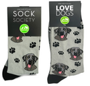 Animal Crackers Black Labrador design socks, quality cotton mix, Women's or Men's sizes