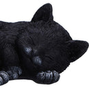 Sleeping Black Cat Figurine Ornament, Decoration Or Memorial
