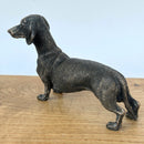 Dachshund figurine in solid cold cast bronze, gift boxed