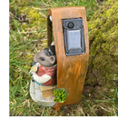 Large Mouse In Doorway with Solar Light - Male Mouse with Cuppa